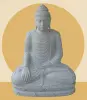 Product image 1 of the product “Seated Buddha made of Riverstone in Bhumisparsha - gesture of touching the earth. 117 cm height. ”
